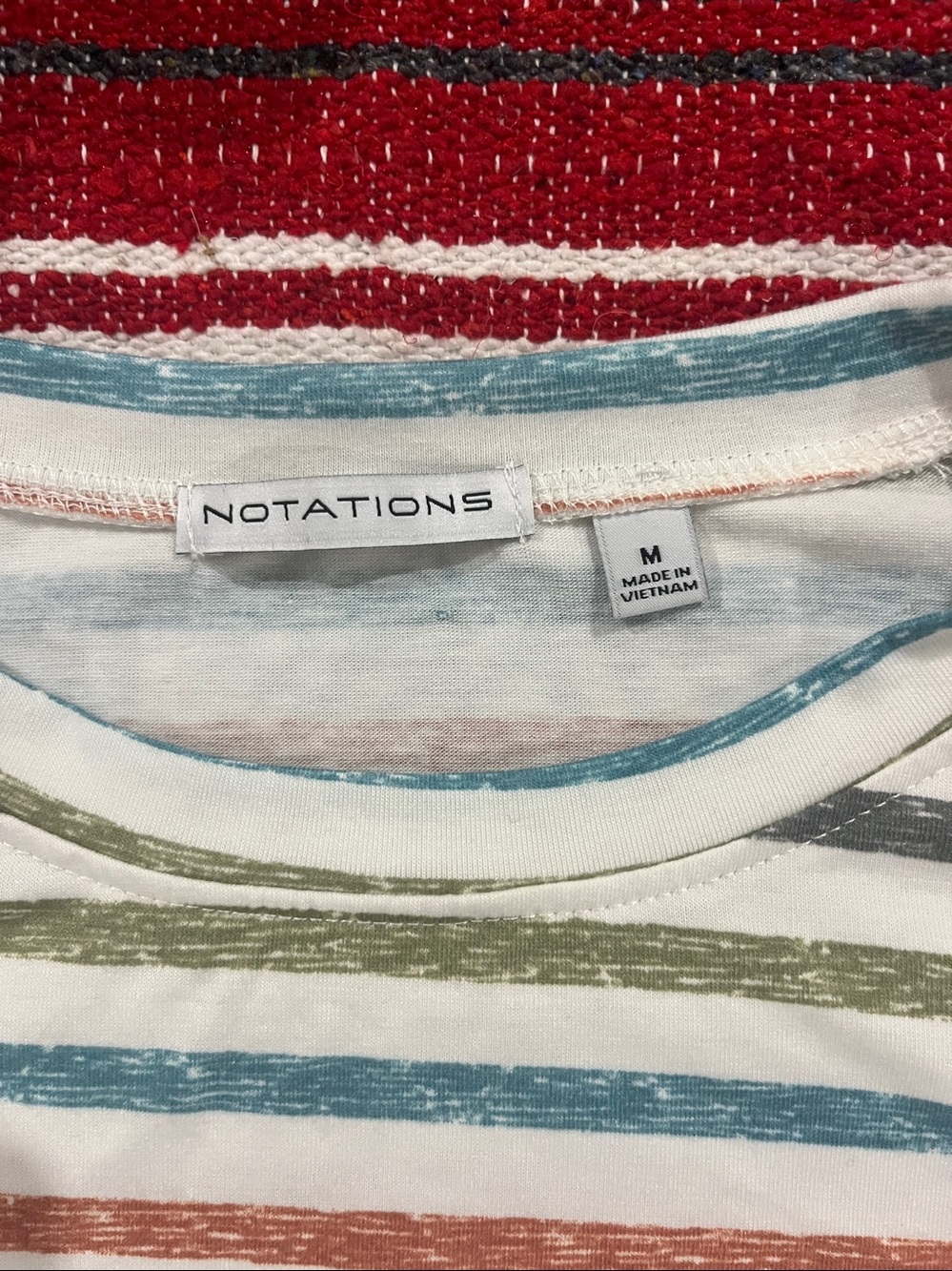 Notations White Multi-Color Striped Tank - Picture 2 of 2